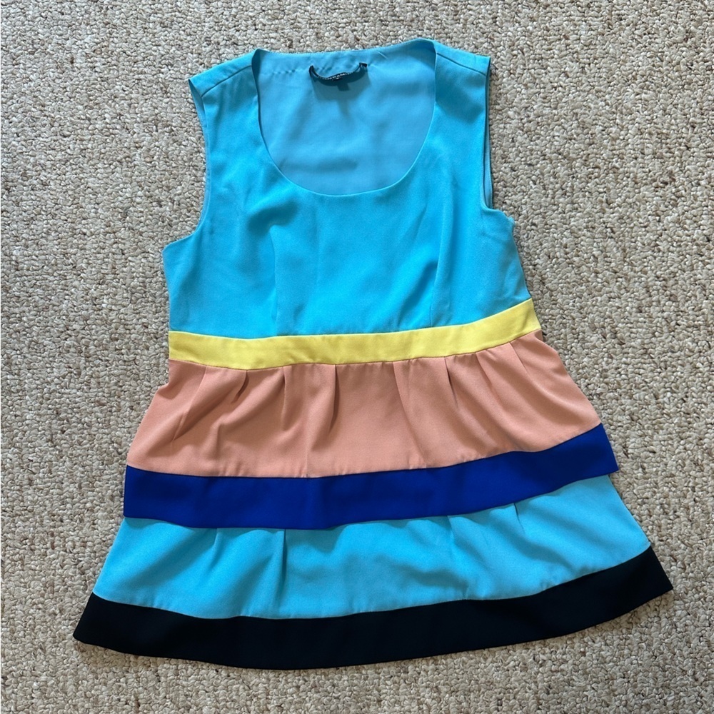Edge and miss fun edgy peplum ruffled Y2K tank top